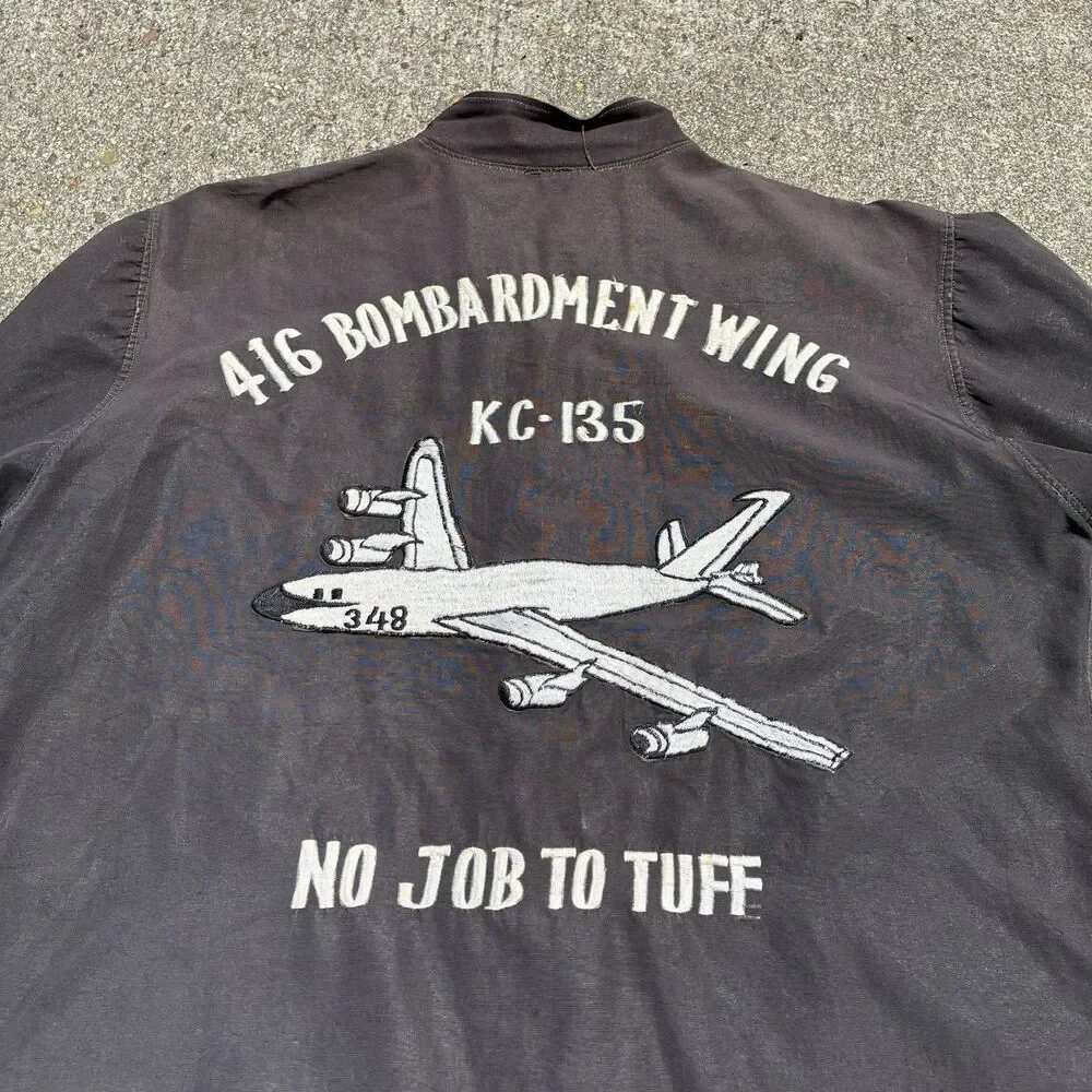 Vintage 1960s USAF 416th Bombardment Wing KC-135 Souvenir Jacket Conmar Zipper